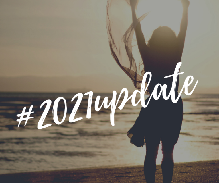 Image of a woman by the beach in sunlight with text overlay that reads 2021 Update